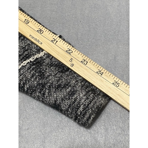 Free People Women's Small Black Distressed Denim Jacket Knit Sleeves Hood Grunge - Picture 11 of 12